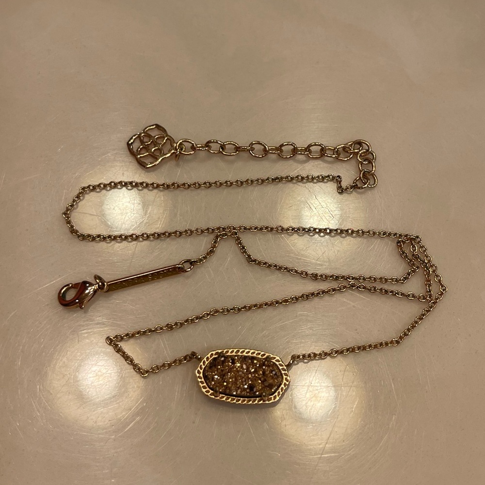 Kendra Scott rose gold drusy necklace